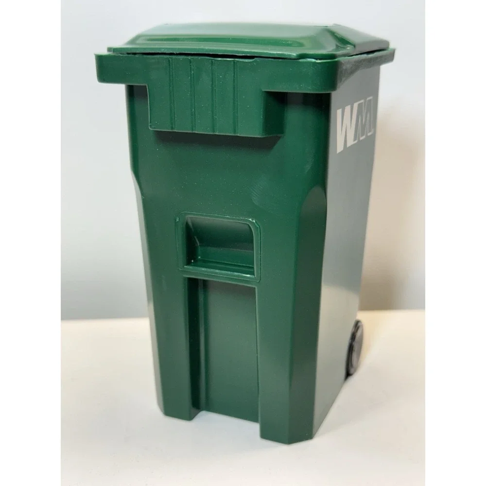WM Waste Management Mini Trash Can DUMPSTER Collector Desk Pen Holder 5
